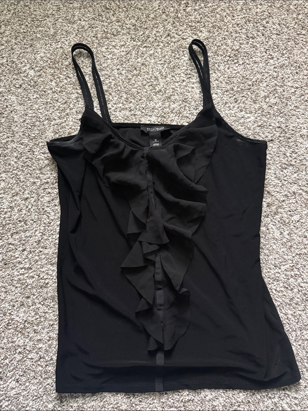 Express Black Ruffle Front Camisole